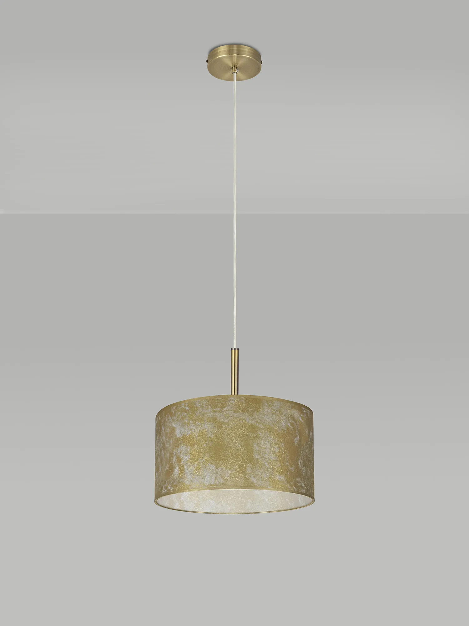 Baymont 30cm 1 Light Pendant Antique Brass, Gold Leaf DK0826  Deco Baymont AB GL
